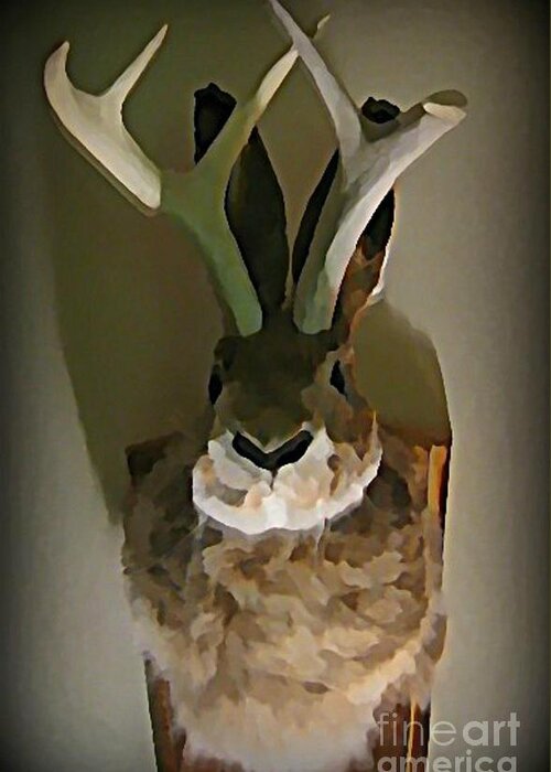 Mounted Jackalope From Vegas Greeting Card For Sale By John Malone