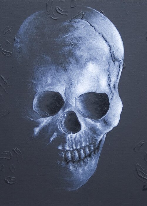 Portrait Greeting Card featuring the painting Mr. Bones by Stephen J DiRienzo