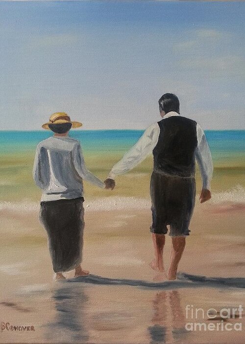 Mr. Carson Greeting Card featuring the painting Mr. Carson and Mrs. Hughes by Bev Conover