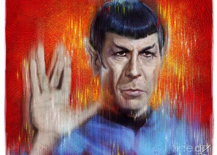 Mr Spock Greeting Card featuring the digital art Mr Spock by Andre Koekemoer