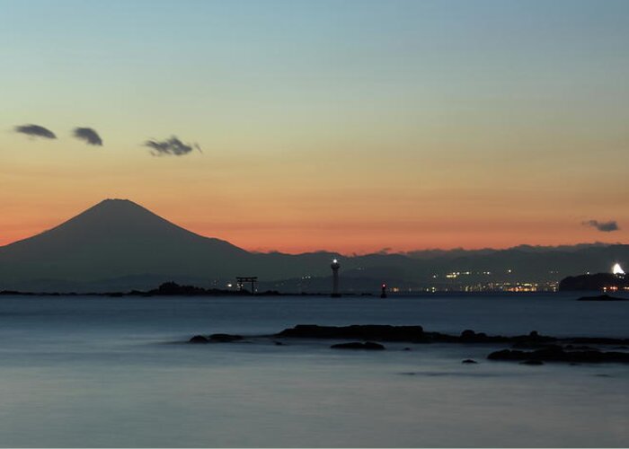 Tranquility Greeting Card featuring the photograph Mt. Fuji From Hayama by Yano Keisuke