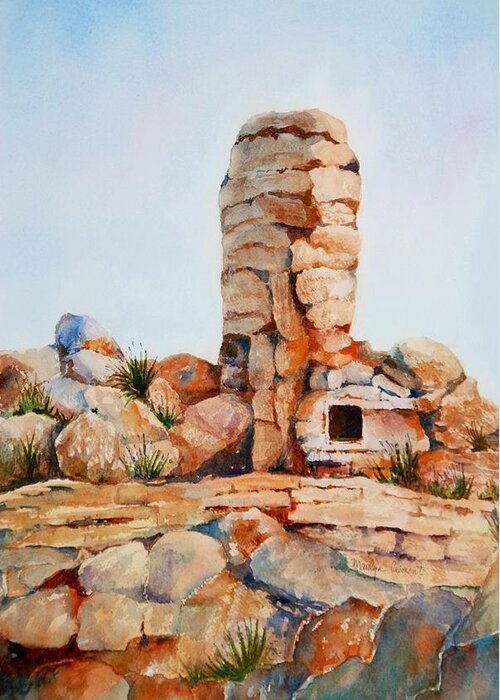 Mountain Greeting Card featuring the painting Mt Lemmon Tucson AZ by Marilyn Clement