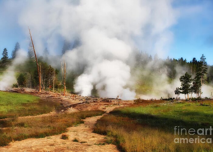 Nature Greeting Card featuring the photograph Mud Volcano and Sulphur Caldron by Teresa Zieba
