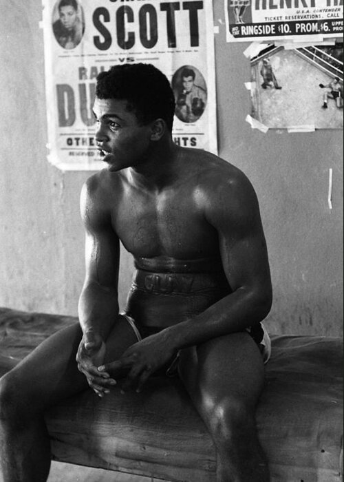 Marvin Newman Greeting Card featuring the photograph Muhammad Ali Sitting And Relaxing by Retro Images Archive