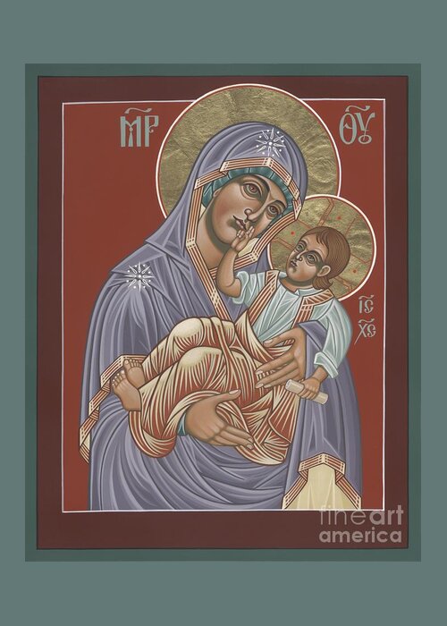 Father Bill Greeting Card featuring the painting Murom Icon of the Mother of God 230 by William Hart McNichols