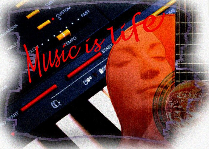 Music Greeting Card featuring the digital art Music is life by Bliss Of Art