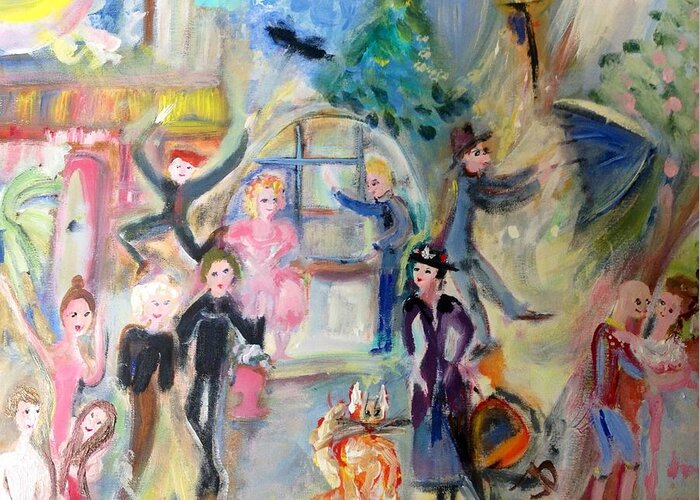 Paradise Greeting Card featuring the painting Musical Paradise by Judith Desrosiers