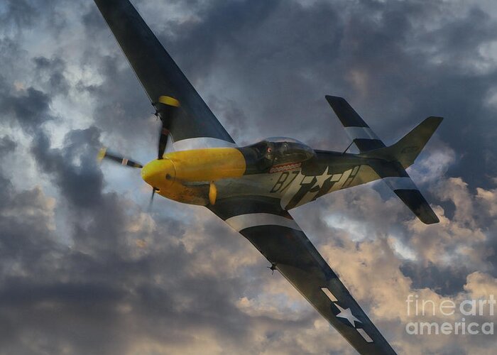 P51 Greeting Card featuring the digital art Mustang Tribute by Airpower Art