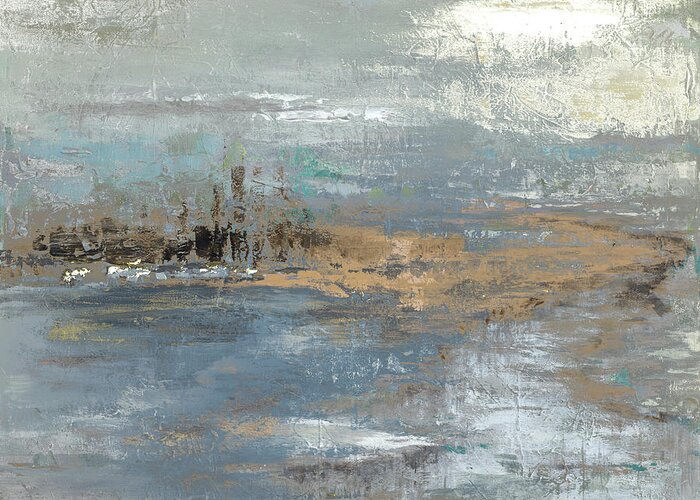 Muted Greeting Card featuring the painting Muted River by Patricia Pinto