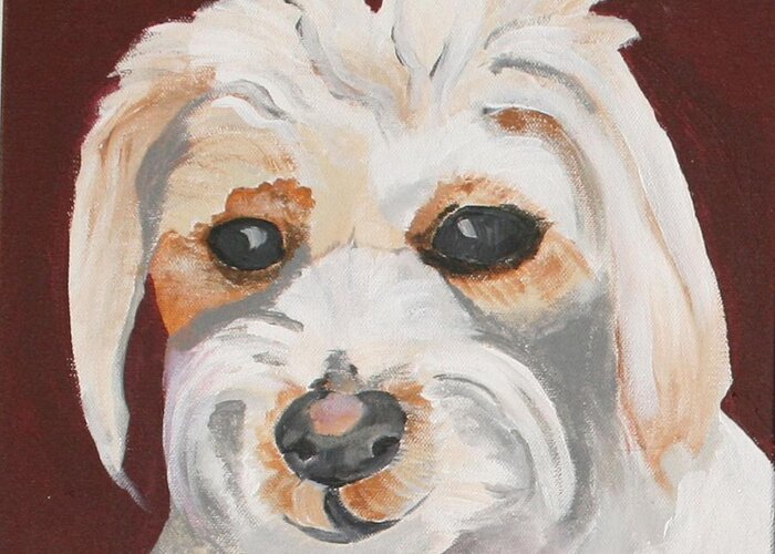 Mutt Art Greeting Card featuring the painting Mutt Painting by Meredith Brooks