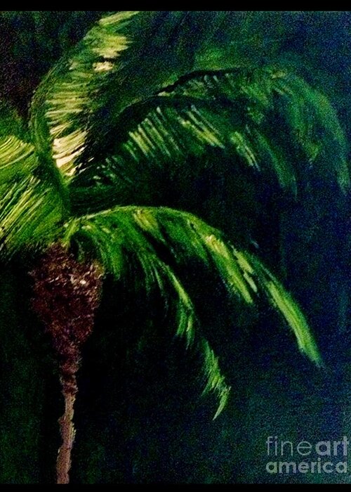 Tree Art Prints Greeting Card featuring the painting My Green Palm by James Daugherty