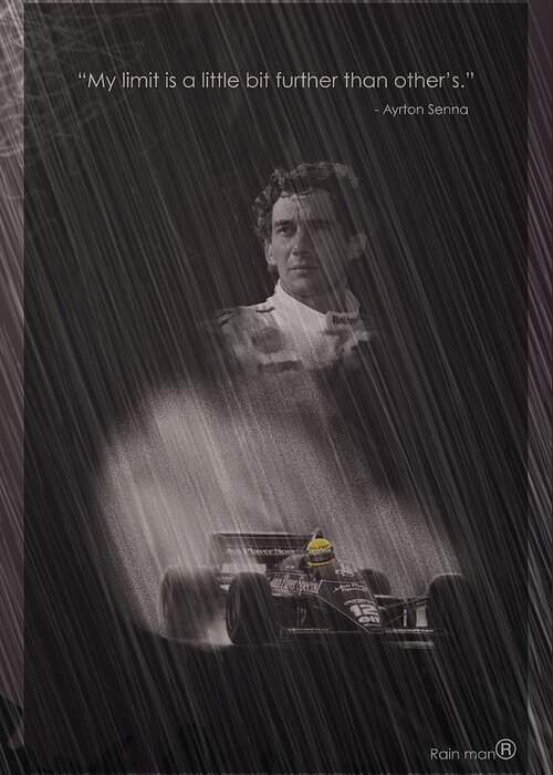 Ayrton Greeting Card featuring the digital art My limit is a little bit further than others by Stephane Trahan