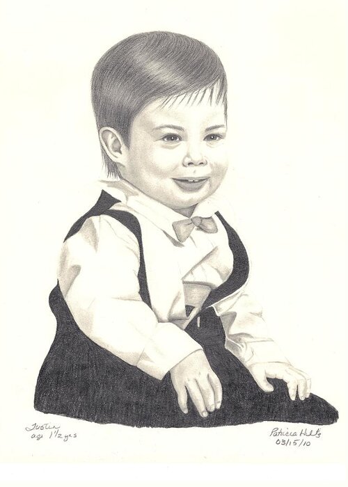 Little Boy Greeting Card featuring the drawing My Little Boy by Patricia Hiltz