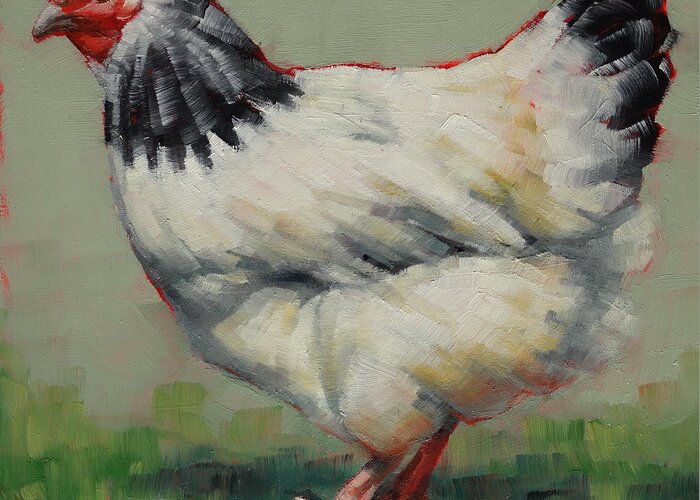Chickens Greeting Card featuring the painting Light Sussex Hen by Margaret Stockdale