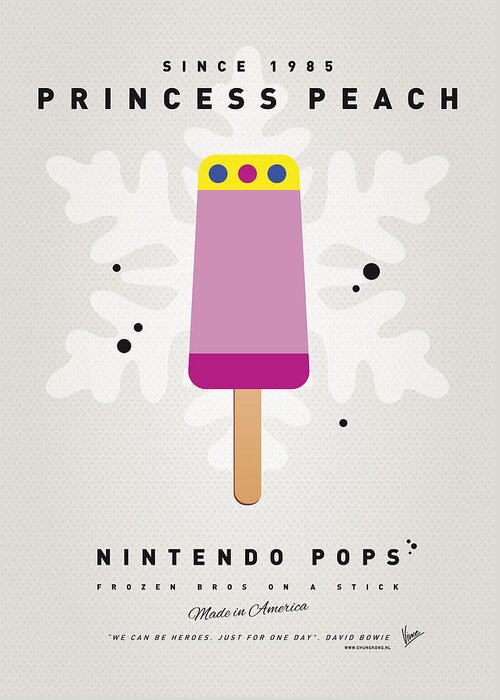 1 Up Greeting Card featuring the digital art My NINTENDO ICE POP - Princess Peach by Chungkong Art