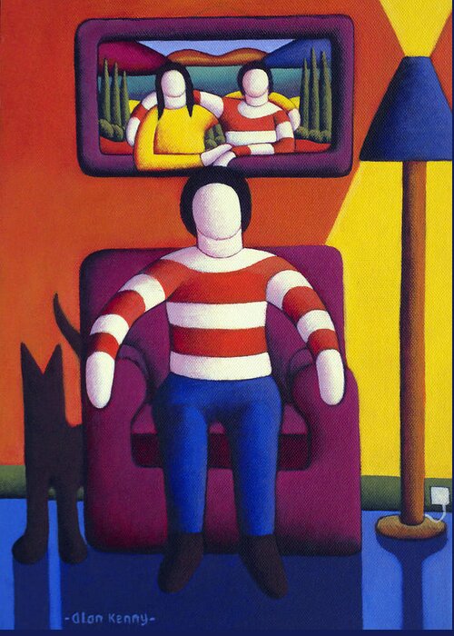 Interior Greeting Card featuring the painting My Space by Alan Kenny
