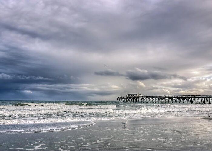 America Greeting Card featuring the photograph Myrtle Beach Fishing Pier by Traveler's Pics