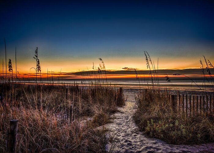 Beach Greeting Card featuring the photograph Myrtle beach path by Joshua Minso
