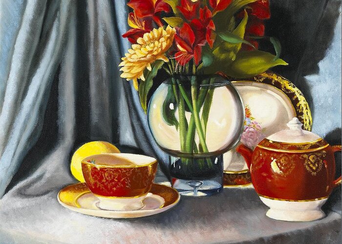 Still Life Greeting Card featuring the painting The Legacy by Marlene Book