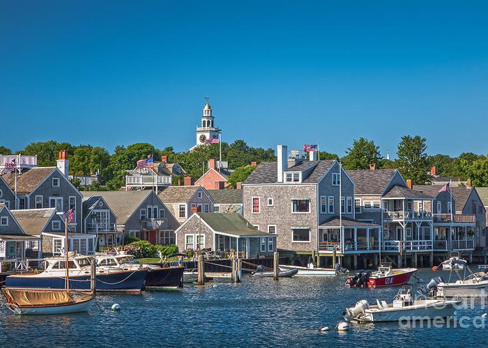 America Greeting Card featuring the photograph Nantucket Town by Susan Cole Kelly