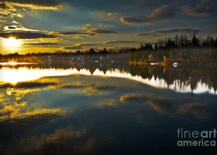 Lake Greeting Card featuring the photograph Naomi Sunset by Gary Keesler