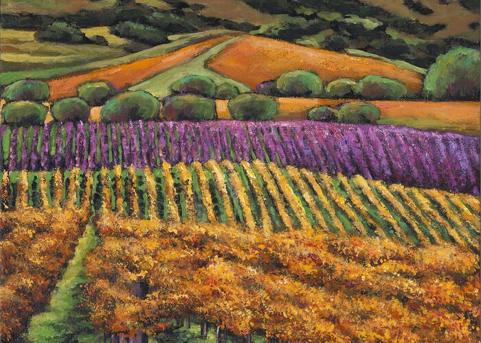 Landscape Greeting Card featuring the painting Napa by Johnathan Harris