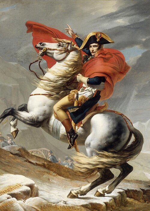 Napoleon Greeting Card featuring the painting Napoleon Bonaparte on Horseback by War Is Hell Store