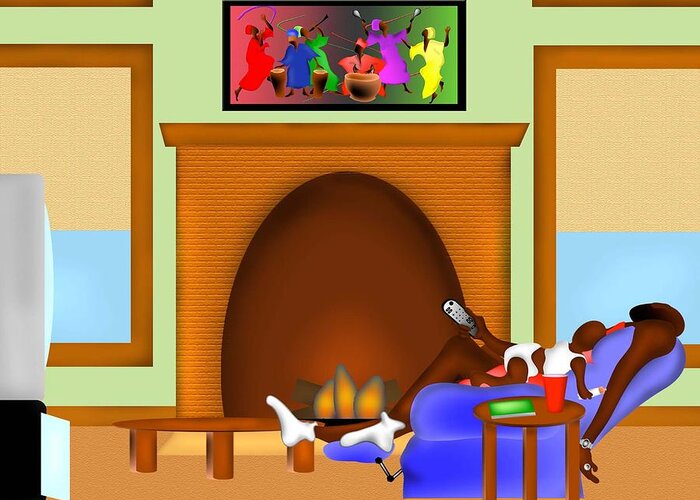Family Greeting Card featuring the digital art Naptime by Terry Boykin