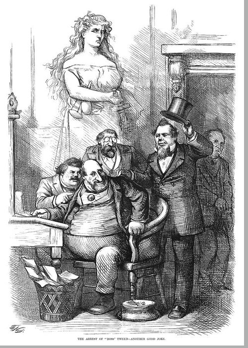 1871 Greeting Card featuring the drawing Arrest Of Tweed, 1871 by Thomas Nast