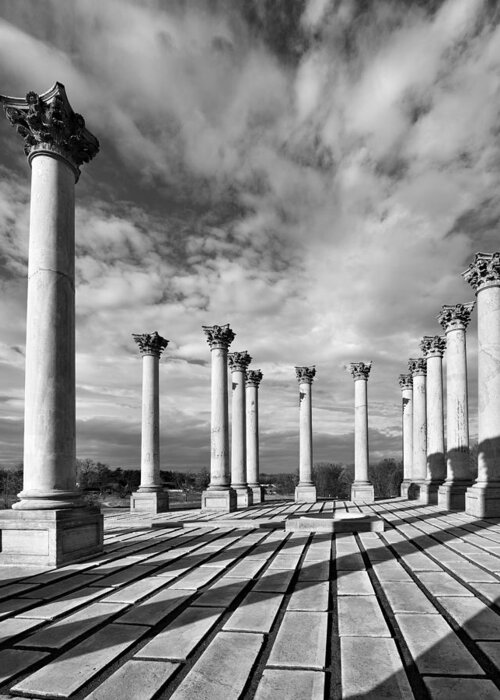capitol Columns Greeting Card featuring the photograph National Arboretum - Capitol Columns by Brendan Reals