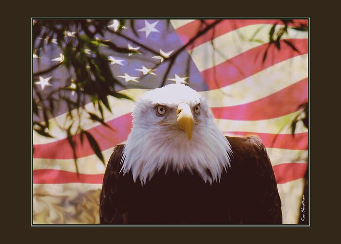 American Eagle Greeting Card featuring the digital art National Symbols by Kae Cheatham