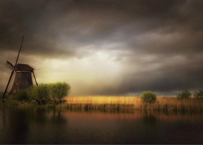 Kinderdijk Greeting Card featuring the photograph Nature As A Painter by Saskia Dingemans