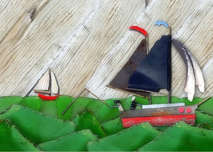 Sailboats Greeting Card featuring the photograph Natures Elements Art-1 by Nina Bradica
