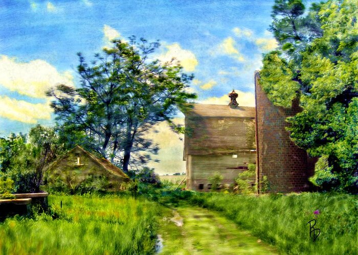 Farm Greeting Card featuring the digital art Nature's Farm Reclamation Project by Ric Darrell