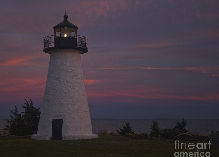Lighthouse Greeting Card featuring the photograph Ned's Point Lighthouse of Mattapoisett by Amazing Jules