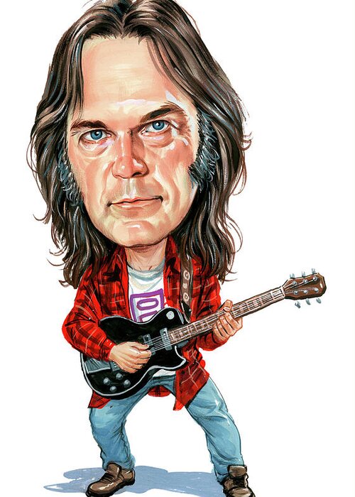 Neil Young Greeting Card featuring the painting Neil Young by Art 