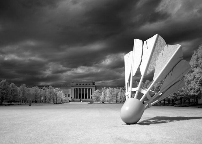 Nelson Atkins Art Museum Greeting Card featuring the photograph Nelson Akins Art Museum in Infrared by Mountain Dreams