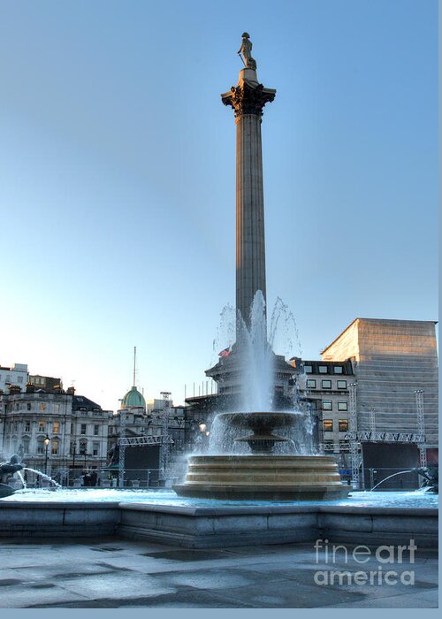 London Greeting Card featuring the photograph Nelson's Column in Trafalgar Square by Deborah Smolinske