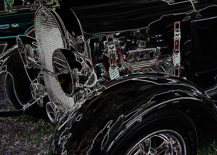 Car Greeting Card featuring the photograph Neon Hot Rod by Chris Thomas