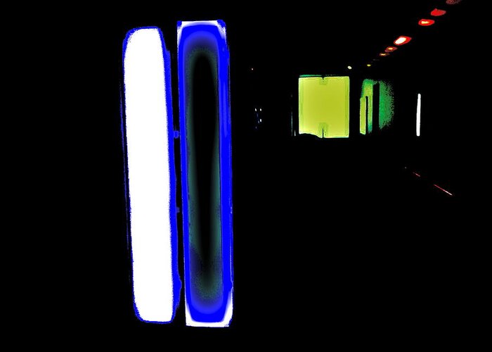 Subway Greeting Card featuring the photograph Neon Subway Tunnel by Brooke Friendly