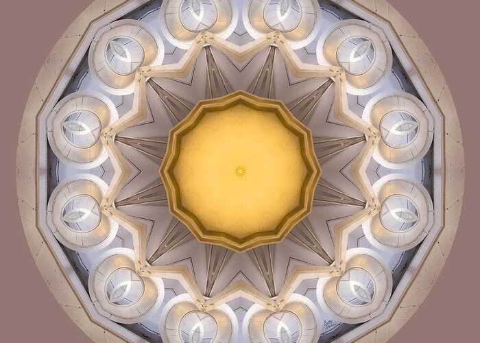 Neutral Greeting Card featuring the photograph Neutral Kaleidoscope Square by Betty Denise