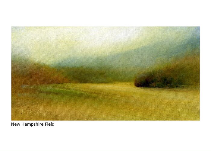 Landscape Greeting Card featuring the painting New England Field by Betsy Derrick