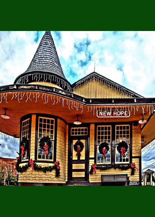 Holiday Greeting Card featuring the photograph New Hope Station by DJ Florek