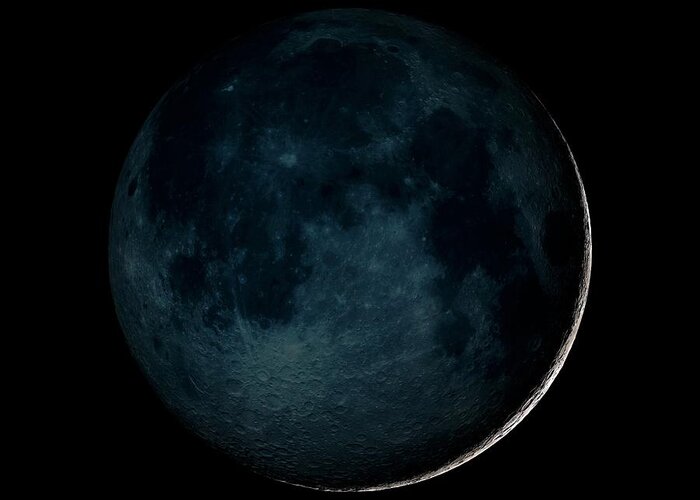 Moon Greeting Card featuring the photograph New Moon by Nasa/gsfc-svs/science Photo Library