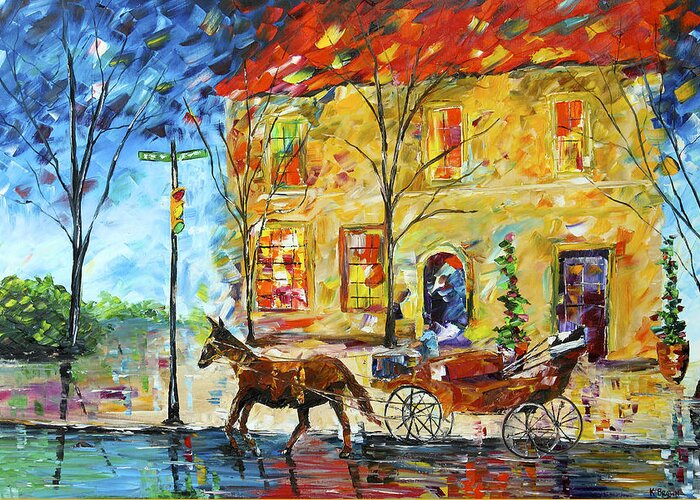 City Paintings Greeting Card featuring the painting New Orleans Carriage Ride by Kevin Brown
