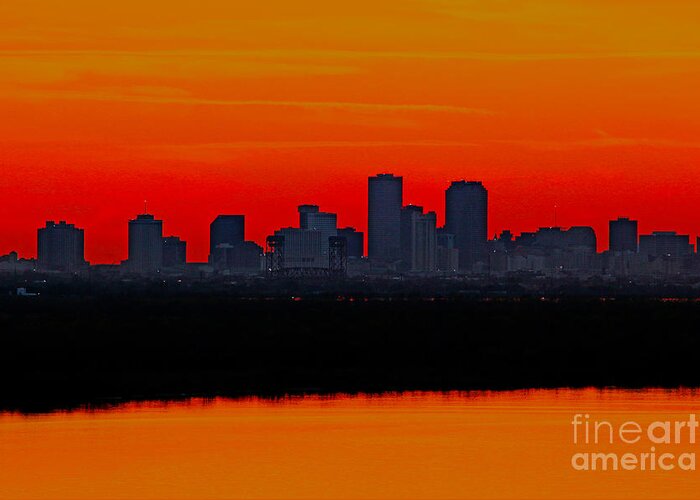 New Orleans Sunset Greeting Card featuring the photograph New Orleans City Sunset by Luana K Perez