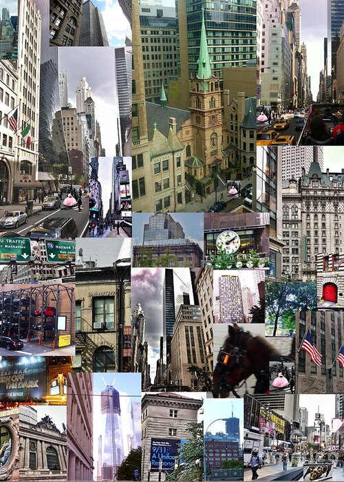 New York City Collage Greeting Card featuring the photograph New York City Collage by Susan Garren
