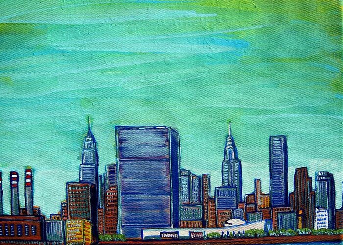 Nyc Greeting Card featuring the painting New York City Midtown by Mitchell McClenney