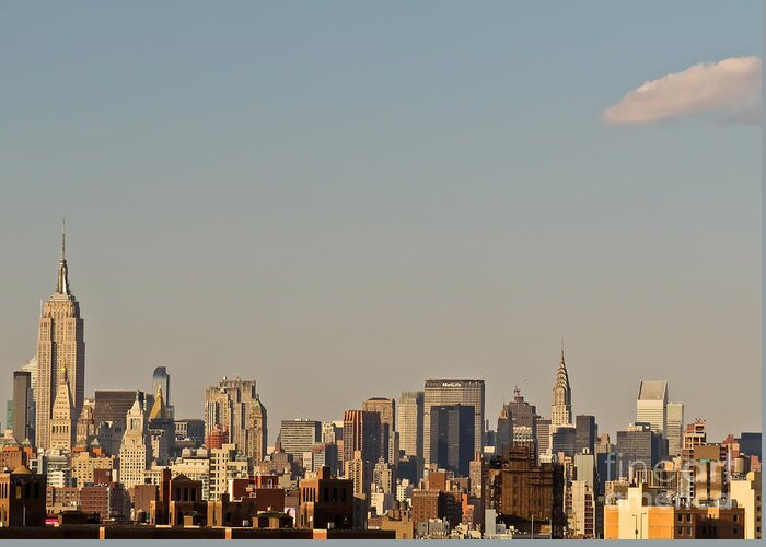 New York City Skyline Greeting Card featuring the photograph New York City Skyline by Kerri Farley