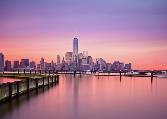 Tranquility Greeting Card featuring the photograph New York Sunrise by Yogesh Arora